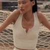 Canotte Henley en modal à coste - Oatmeal Heather