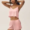 Canotte Radiance in misto seta - Rosa sole
