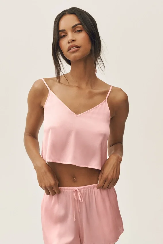 Canotte Radiance in misto seta - Rosa sole