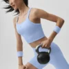 Canotte senza cuciture a costine Favorite Bra - Blu Provenza chiaro