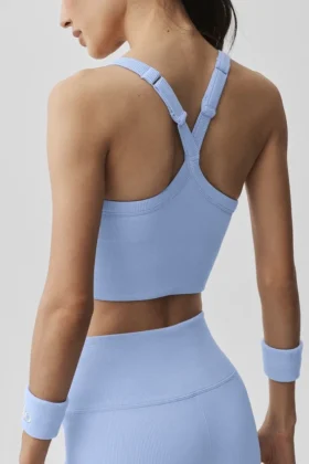 Canotte senza cuciture a costine Favorite Bra – Blu Provenza chiaro