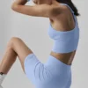 Pantaloncini "Favorite" a costine senza cuciture da 5" - Blu Provenza chiaro