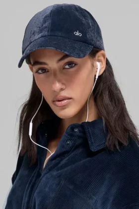 Cappellino Off-Duty in velluto – Blu navy