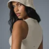 Cappello a campana in maglia di denim - Avorio/Latte d'avena