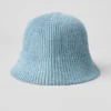 Cappello a cloche in maglia di denim - Blu celeste/Blu celeste scuro