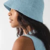 Cappello a cloche in maglia di denim - Blu celeste/Blu celeste scuro