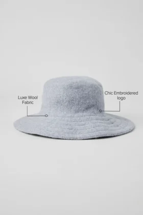 Cappello a secchiello in lana merino – Grigio melange sfumato
