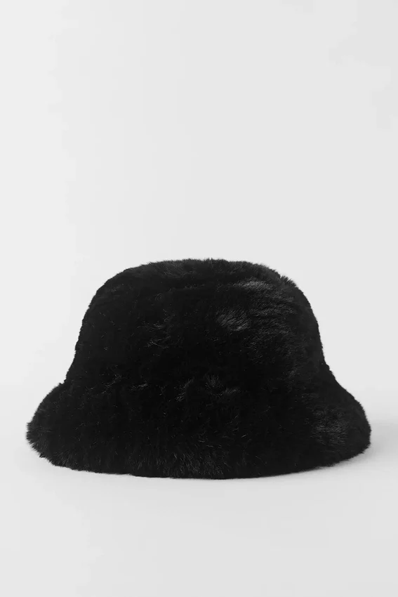 Cappello a secchiello Starstruck in pelliccia sintetica - Nero