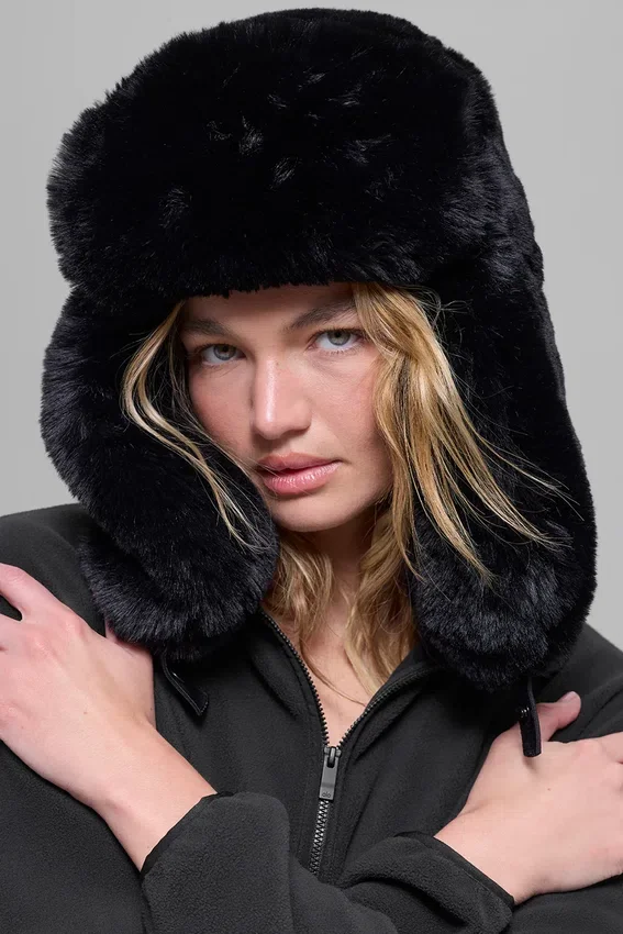 Cappello Starstruck in pelliccia sintetica - Nero