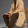 Cappotto da partita in lana - Cammello