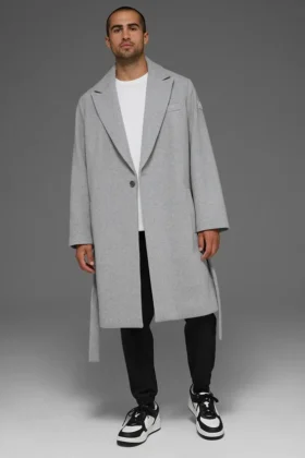 Cappotto da partita in lana - Grigio melange atletico