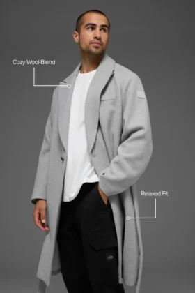 Cappotto da partita in lana – Grigio melange atletico