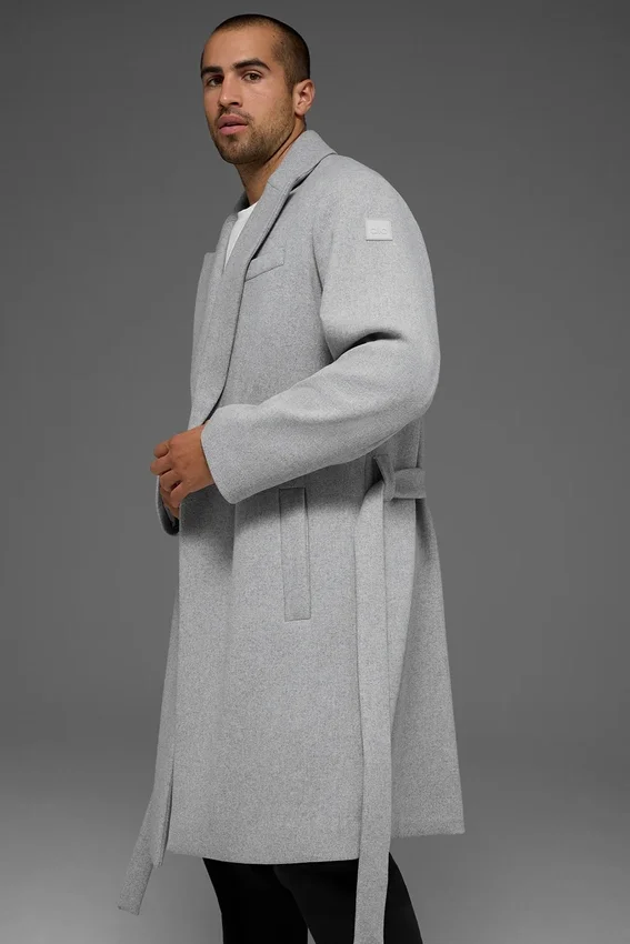Cappotto da partita in lana - Grigio melange atletico