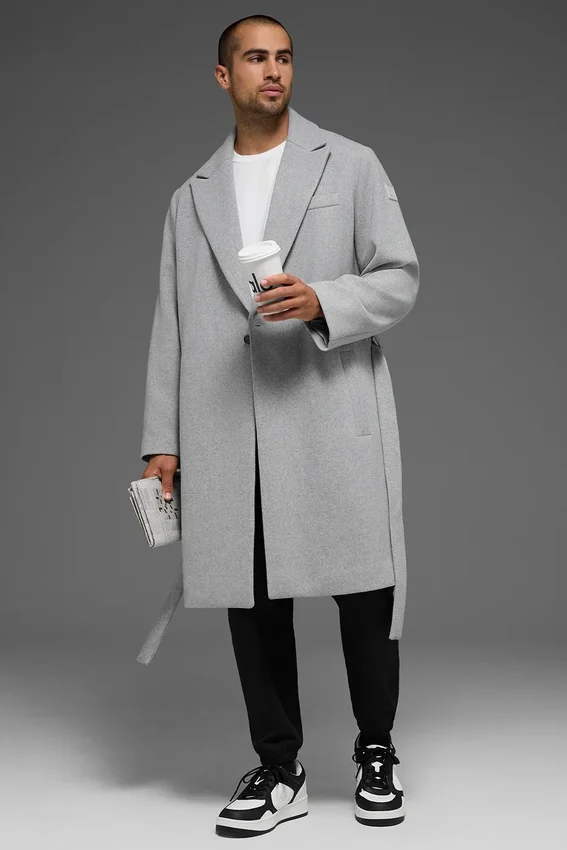 Cappotto da partita in lana - Grigio melange atletico