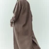 Cappotto lungo Nightfall in misto lana - Grigio cacao alpino melange