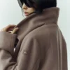 Cappotto lungo Nightfall in misto lana - Grigio cacao alpino melange