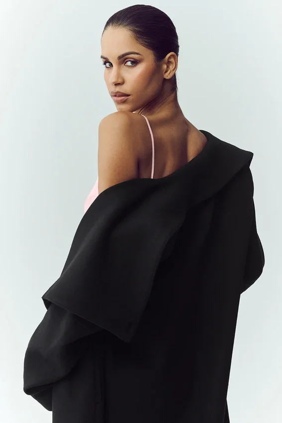 Cappotto lungo Nightfall in misto lana - Nero