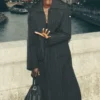 Cappotto lungo trapuntato Skyline - Nero