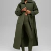 Cappotto lungo trapuntato Skyline - Verde oliva