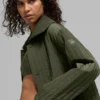Cappotto lungo trapuntato Skyline - Verde oliva