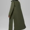 Cappotto lungo trapuntato Skyline - Verde oliva