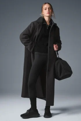 Cappotto lungo Wool Metro - Grigio melange scuro
