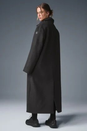 Cappotto lungo Wool Metro – Grigio melange scuro