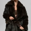 Cappotto Starstruck in pelliccia sintetica - Marrone mezzanotte/Nero