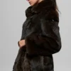 Cappotto Starstruck in pelliccia sintetica - Marrone mezzanotte/Nero