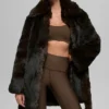 Cappotto Starstruck in pelliccia sintetica - Marrone mezzanotte/Nero