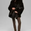 Cappotto Starstruck in pelliccia sintetica - Marrone mezzanotte/Nero