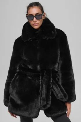 Cappotto Starstruck in pelliccia sintetica - Nero
