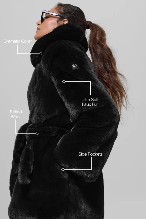 Cappotto Starstruck in pelliccia sintetica - Nero