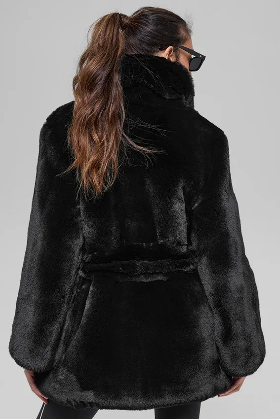 Cappotto Starstruck in pelliccia sintetica - Nero