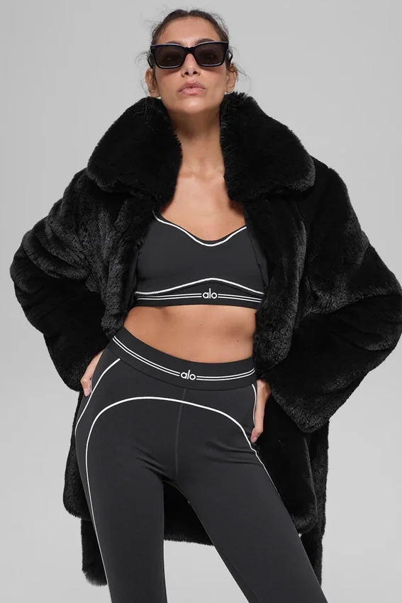 Cappotto Starstruck in pelliccia sintetica - Nero