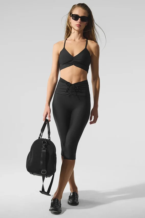 Capri Divine High-Waist in rete Airlift - Nero