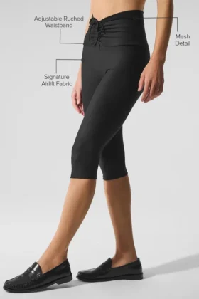 Capri Divine High-Waist in rete Airlift – Nero