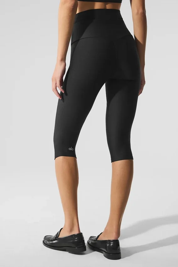 Capri Divine High-Waist in rete Airlift - Nero