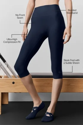Capri High-Waist Airlift dal taglio slanciato – Blu navy