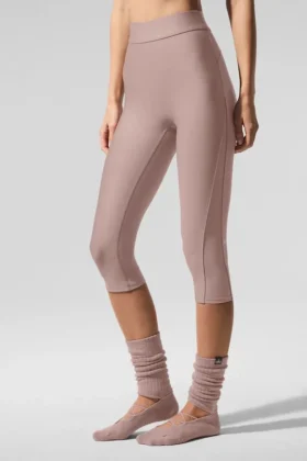 Capri High-Waist Airlift in rete “Just Right” – Taupe