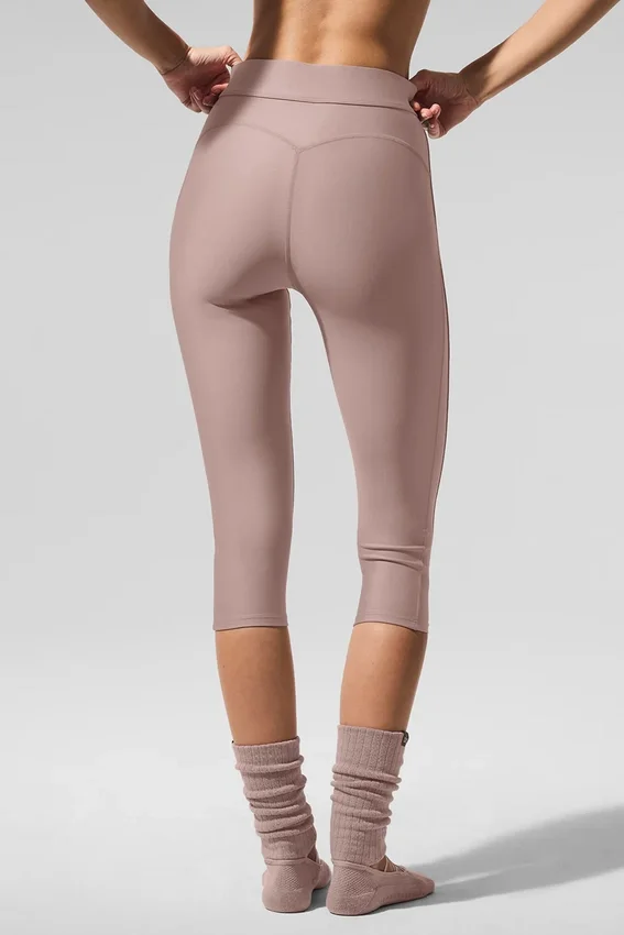 Capri High-Waist Airlift in rete “Just Right” - Taupe