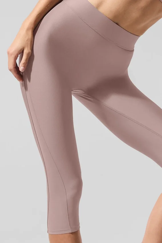 Capri High-Waist Airlift in rete “Just Right” - Taupe