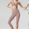 Capri High-Waist Airlift in rete “Just Right” - Taupe