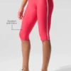 Capri High-Waist Airlift super aderenti con dettagli a contrasto - Rosso caramella/Bianco