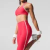 Capri High-Waist Airlift super aderenti con dettagli a contrasto - Rosso caramella/Bianco