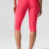 Capri High-Waist Airlift super aderenti con dettagli a contrasto - Rosso caramella/Bianco