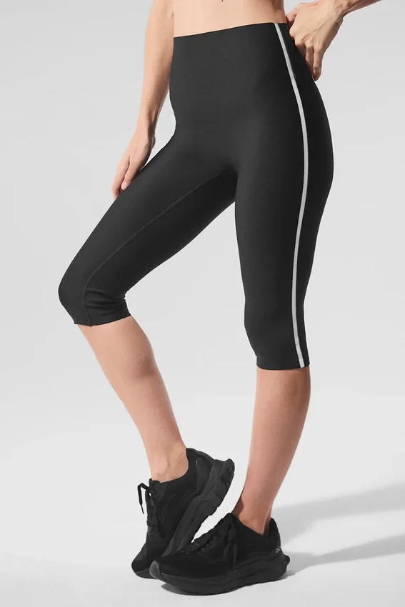 Capri High-Waist Airlift Super Sleek Contrast - Nero/Bianco