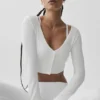 Cardigan corto a coste "Whisper" - Bianco
