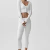 Cardigan corto a coste "Whisper" - Bianco