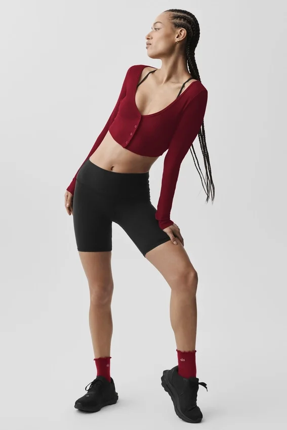 Cardigan corto a coste Whisper - Rosso Summer Romance